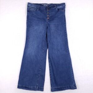 M Jeans By Maurices Wide Leg Jeans Womens 18W Super High Rise Button Fly
